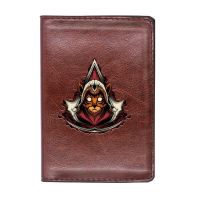 [แฟชั่น] Cool Assassin Fox Passport Cover หนังผู้ชายผู้หญิง Slim ID Card Holder Pocket Wallet Case Travel Accessories