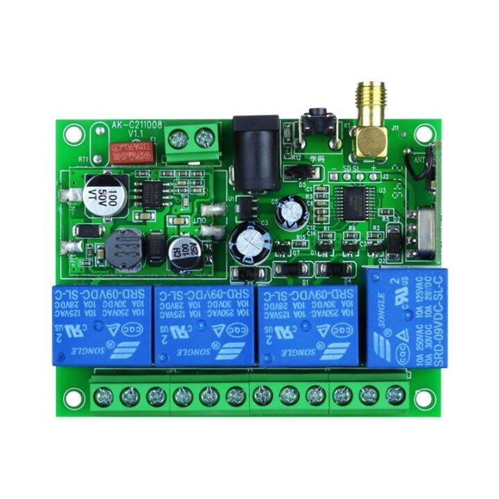 433mhz-dc-12v-10a-relay-switch-rf-wireless-remote-control-system-receiver-transmitter-electric-door-fan-motor