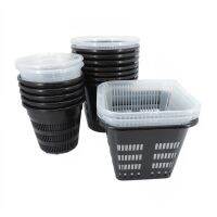 【YF】△✤✗  11cm 14cm white black Orchid mesh net cup Pot plant tray basket Plastic Breathable hanging Holes