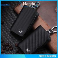 【XPS】Honda Car Keychain Carbon Fiber Key Case Key Chain Cover Car Key Wallet Holder