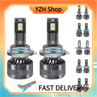 ร้าน YZH ไฟหน้ารถมอเตอร์ไซค์แบบ LED รถ K10 2ชิ้น12000LM 6500K 120W สว่างสุดๆ10-32V พัดลมในตัวไฟหลอดไฟ LED