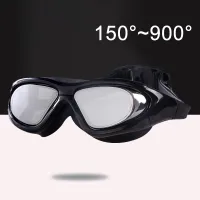 -1.5 To -9.0 Degree Myopia Men Women HD Waterproof Transparent Electroplate Swimming Goggles Anti-fog UV Silicone Diving Glasses Goggles