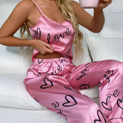 ผู้หญิง Pijamas ชุดชั้นในเซ็กซี่ชุดนอนผ้าไหมชุดนอนซาติน Cami เสื้อกั๊กกางเกงชุดนอนชุดนอน Femme Pijama Mujer Pj