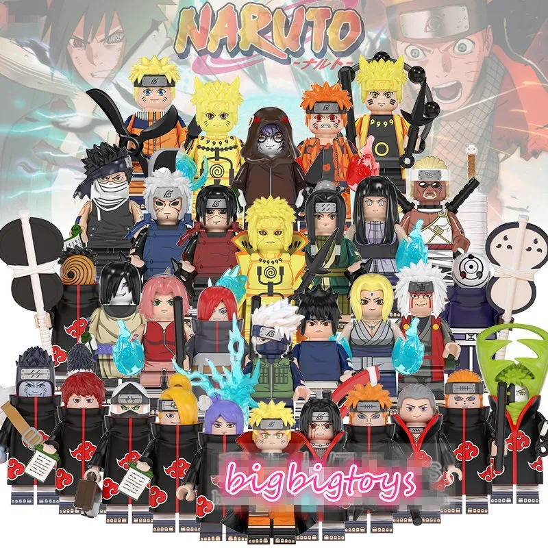 Minifigures Naruto Uzumaki Uchiha Itachi Sasuke Tokashi Kakashi Madara  Building Blocks Brinquedos Para Crianças - Escorrega o Preço