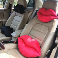 Auto Seat Headrest Lip Moustache Shaped Cushion Plush Toy Soft Neck Pillow Creative Car Decor Backrest Seat Neck Pillow Seat Cushions