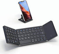 Artciety Foldable Bluetooth Keyboard, Folding Portable Wireless Keyboard with touchpad,Travel Pocket Keyboard for iOS Android Windows Mac Smartphone Tablet &amp; Laptop, Sync Up to 3 Devices, Black Pocket Size Black