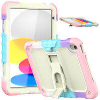 IFarcase สามชั้นป้องกันซิลิโคนที่ทนทานกรณีสำหรับ iPad 10 2022เด็กปลอดภัยกันกระแทกปกคลุมด้วยพับขา + สไตลัส