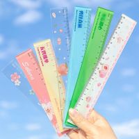 1 Pcs Cute Ruler Acrylic Ruler Peach Sakura Straight Ruler Small Ruler Centimeter Measuring Ruler Journal Ruler