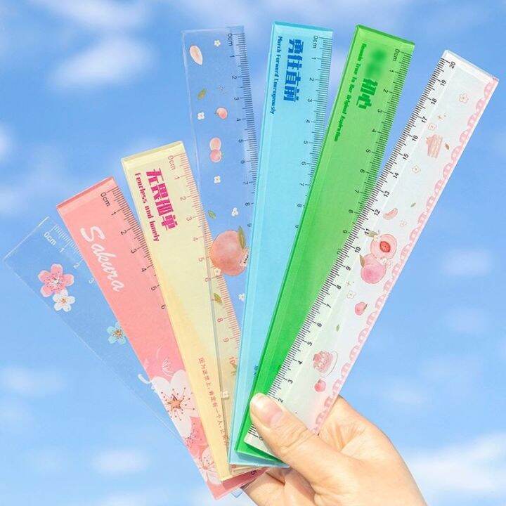 1-pcs-cute-ruler-acrylic-ruler-peach-sakura-straight-ruler-small-ruler-centimeter-measuring-ruler-journal-ruler