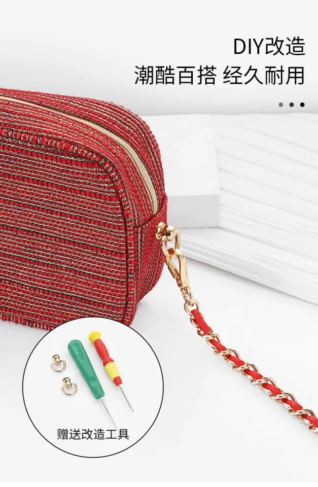 suitable for CHANEL¯ Christmas Limited Lipstick Bag Ornament Chain  Accessories Cosmetic Bag Modification Messenger Chain Bag Belt
