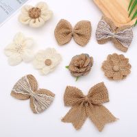 1/2/5pcs Hemp Braided Ribbon Burlap Handmade Jute Hessian Burlap Flowers Rose Shabby Chic Wedding Decor Christmas Party Supplies