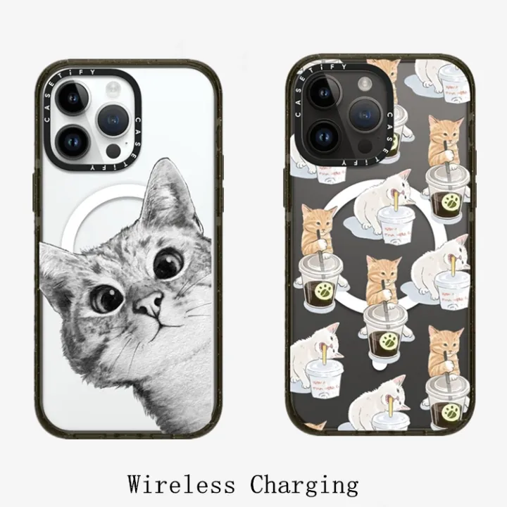 Original CASETiFY Coffee Peekaboo Cat Hard Case For iPhone 14 14Pro 11