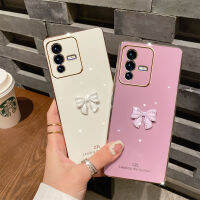 เคสสำหรับ Vivo V23 5G,เคสโทรศัพท์ซิลิโคน TPU นิ่มสวยงามผูกโบว์น่ารักแฟชั่น3D บางเป็นพิเศษ