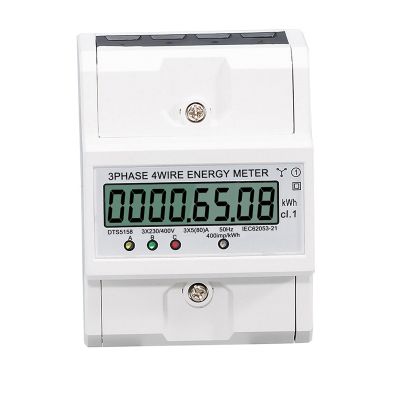 380V 80A 3 Phase 4 Wire Din Rail Electronic Watt for Power Energy Meter Wattmeter KWh LCD Display