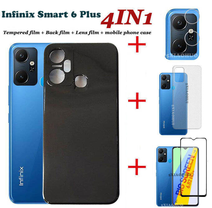 เคสโทรศัพท์4in1สำหรับ-infinix-smart-6-plus-เคสโทรศัพท์อ่อน-ฟิล์มกระจกนิรภัย-ฟิล์มเลนส์-ฟิล์มด้านหลัง