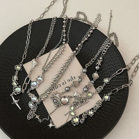 Vintage Barotte สร้อยคอสำหรับสาว Kpop Zircon Heart Cross พู่สร้อยคอจี้ Punk Clavicle Choker เครื่องประดับความงาม-final1