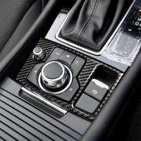 Car Stickers Cover Multimedia Button Trim for 3 Axela Accessories Durable Car Carbon Fiber Decorative