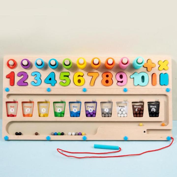 wooden-math-board-early-education-toy-board-bright-colors-math-game-natural-wood-learning-game-round-edges-educational-toy-numbers-board-for-children-girls-boys-students-kids-best-service