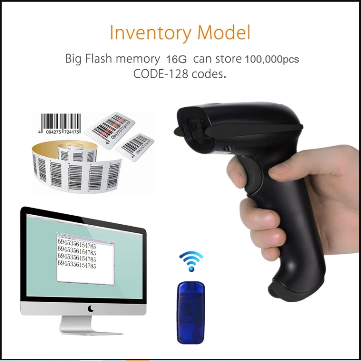 Máy quét Barcode 1D YHD 3100 kết nối Bluetooth/ 2.4G/ Có dây sử dụng