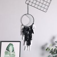 Black Moon Dream Catcher with Crystal Stone Home Wall Decor Christmas Kids Bedroom Decoration Nordic Ornaments Baby Room GIft