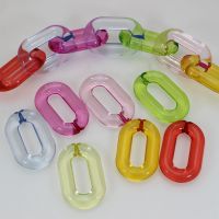 50 Mixed Transparent Color Big Oval Linking Rings Open Chain Beads 31X20mm Connector Chain For Necklace celet