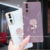 Phone Case เคส Honor90 Honor 90 Lite 5G เคสนิ่มไข่มุกเคสโทรศัพท์พลอยเทียมชุบลูกอมอมยิ้ม2023