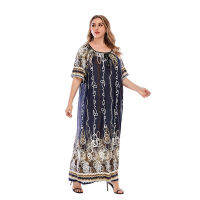 Special For Large-Size Womens Dresses And Home Clothes Retro Ethnic Style Paisley Dress 250Kg Can Be Worn