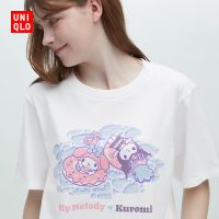 Uniqlo เสื้อยืดแขนสั้นพิมพ์ลายผ้าฝ้ายสำหรับทั้งหญิงและชายใหม่