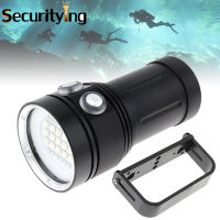 SecurityIng Professional ใต้น้ำ100M Scuba Video Light 150W 8000LM 15 XML2 + 6สีแดง + 6 UV LED การถ่ายภาพวิดีโอไฟฉายดำน้ำ + แบบพกพาซอง