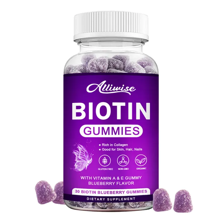 Alliwise Biotin gummies for hair growth With Vitamin A & E Vitamin Gummy  health nail skin collagen supplement | Lazada PH
