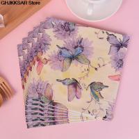 20Pcs/Bag Napkins Paper Butterfly Decoupage Napkin Paper Tissue for Xmas Wedding Decor Party Table Supplies Pipe Fittings Accessories