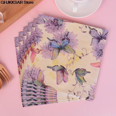 20Pcs/Bag Napkins Paper Butterfly Decoupage Napkin Paper Tissue for Xmas Wedding Decor Party Table Supplies Spine Supporters