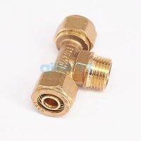 12x16mm IDxOD x 1/2 BSP Male PEX-AL-PEX Tube Tee Brass Compression Pipe Fitting Connector For Floor Heating