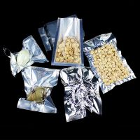 100PCS Flat Open Top Aluminum Foil Vacuum Bag Clear Front Plastic Meat Snack Butter Cereals Chicken Food Gifts Packaging Pouches