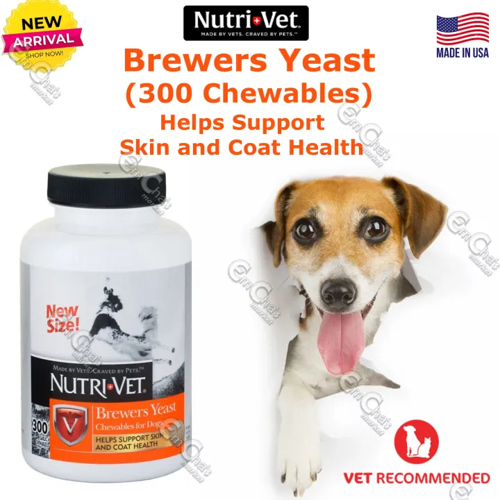USA MADE Nutri Vet 300 Chewables for Dogs Brewers Yeast Helps Support