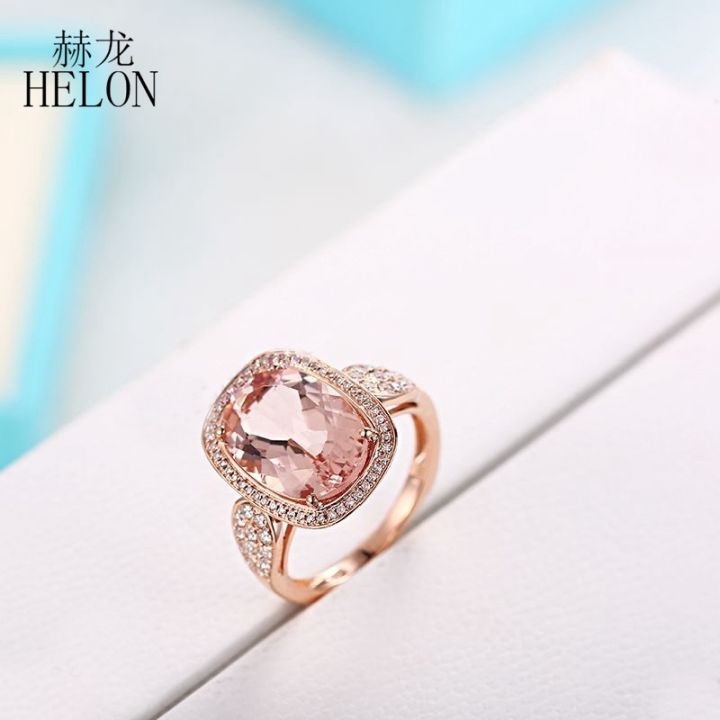 helon-solid-14k-rose-gold-10x14mm-oval-8-7ct-genuine-morganite-amp-pave-0-45ct-natural-diamonds-gemstone-women-trendy-jewelry-ring