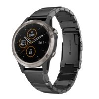 สำหรับ Garmin Fenix 5 Plus 22Mm สายนาฬิกาข้อมือสแตนเลสกระดองเต่า (สีดำ)