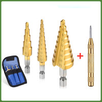 CASTA ดอกสว่านสเต็ป 1/3/4Pcs Hss Step Cone Taper ดอกเจดีย์ ดอกเดียวเจาะได้หลายขนาด