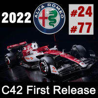 F1รถยนต์รุ่น1:43 Bburago Alfa Romeo C42 #24 Guanyu Zhou #77 Bottas Alloy Diecast รถของเล่นสำหรับเด็ก CollectionsM