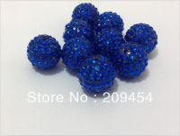 20mm 100pcslot Deep Blue(15#) Color Resin Rhinestone Ball Beads,Chunky Beads For Kids Jewelry Making