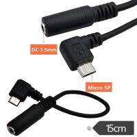 Right Angled Micro USB Male to 4 Pole 3.5mm Female Cable Cord for Active Clip Mic Microphone Converter Adapter 15cm Cables