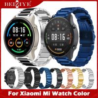 Beiziye 22 มม. หรูหราสำหรับ Xiaomi Mi Watch Colorสีสมาร์ทนาฬิกาสแตนเลสสตีลโลหะสมาร์ทวอท์ชสำหรับ xiaomi mi watch เสี่ยวหมี่ สายนาฬิก strap