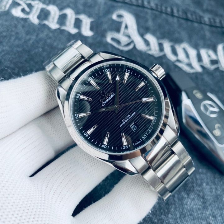 omega-seamaster-150-series-พร้อมปฏิทินนาฬิกากลไกนาฬิกาผู้ชายนาฬิกาแฟชั่นนาฬิกาธุรกิจ