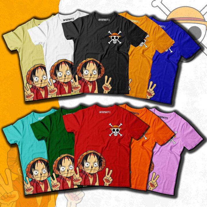 ANIMATE - NEW ONE PIECE LUFFY PEACE SIGN Anime Shirt | Lazada PH