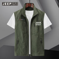 JEEP SPIRIT 1941 ESTD ผู้ชายหลายกระเป๋าฤดูใบไม้ผลิและฤดูใบไม้ร่วงเสื้อบางกางเกงหลวมกีฬากลางแจ้งถ่ายภาพเสื้อยืด Vegetarianism