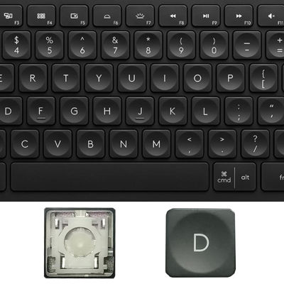 เปลี่ยน Keycap Key Cap &amp; Scissor Clip &amp; Hinge สำหรับ Logitech Craft MX Keys Keyboard KEY &amp; Clips GreyBlack-iewo9238