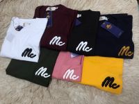 เสื้อยืดงานปักป้ายห้อยทรงตรงใส่ได้ทั้งชาย หญิง S M L XL