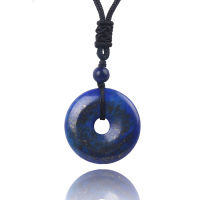 ROCK Lazuli อัญมณี donut สร้อยคอ helabuang Chakra คริสตัล Amulet Pingan เหรียญป้องกัน pendan เครื่องประดับผู้หญิง. 253040เมตรค่ะ