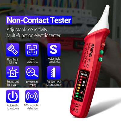 ANENG VC1017 Detector Tester Pen Meter 12V-1000v Non-contact Sensor Tester Alarm Intelligent AC Voltage Meter LED Electric Pen