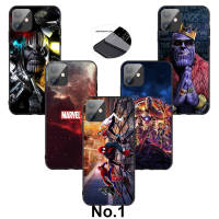 Casing หรับ iPhone 14 13 11 Pro Max 11 Mini 8+ 8 Plus G12 Avengers Endgame Marvel logo Pattern Phone เคสโทรศัพท์ อ่อนนุ่ม TPU Shockproof Black ปก